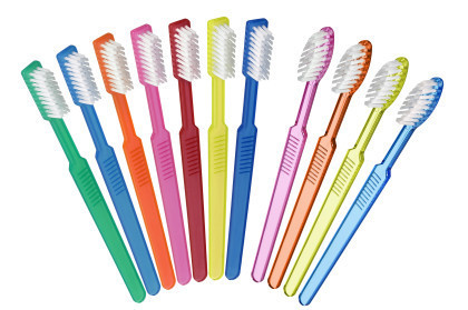 20 spazzolini monouso con dentifricio in 5 colori 